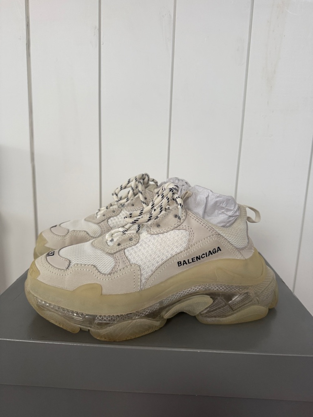 Balenciaga white Chunky Platform Sneakers